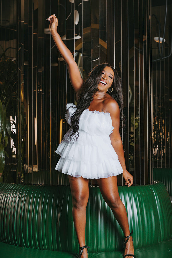 powder-puff-strapless-tulle-mini-dress-white Buddy Love - Sophia's Style-Powder Puff Strapless Tulle Mini Dress - White-White-XS-1